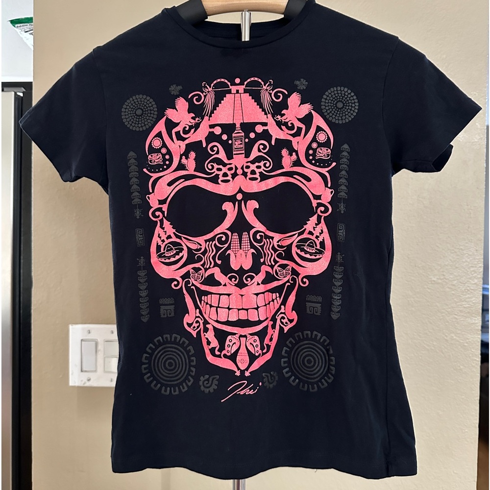 Glitter Skull Mexican Shirt